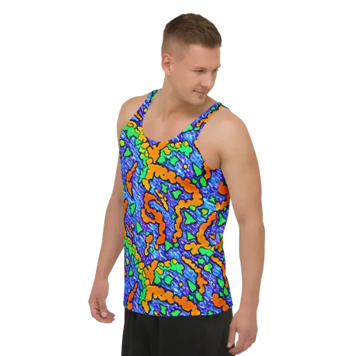 Azure Anarchy on a Men's Tank Top