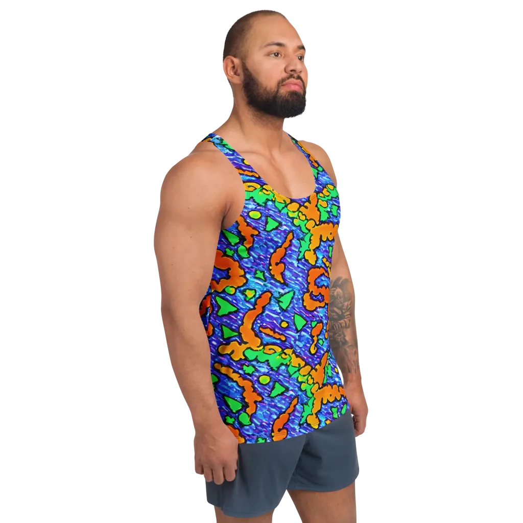 Azure Anarchy on Men's Tank Top — Right Front