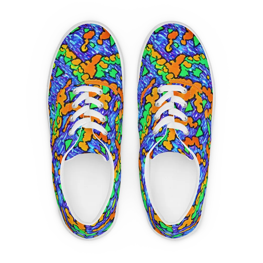 Azure Anarchy on Men's Lace-Up Canvas Shoes — Front