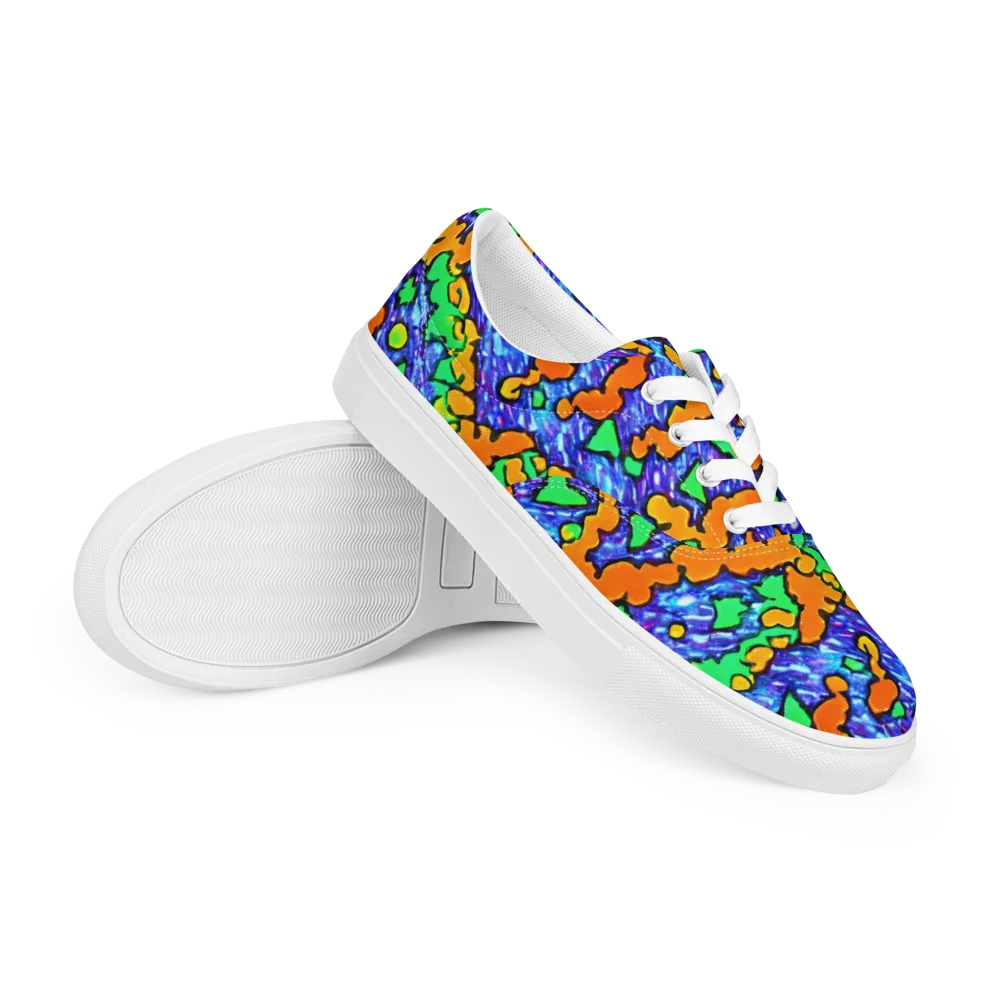 Azure Anarchy on Men's Lace-Up Canvas Shoes — Right Front