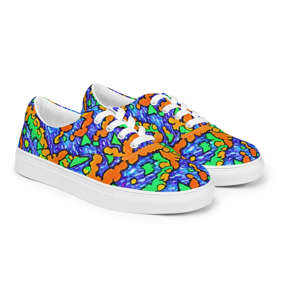 Azure Anarchy on Men's Lace-Up Canvas Shoes — Right Front