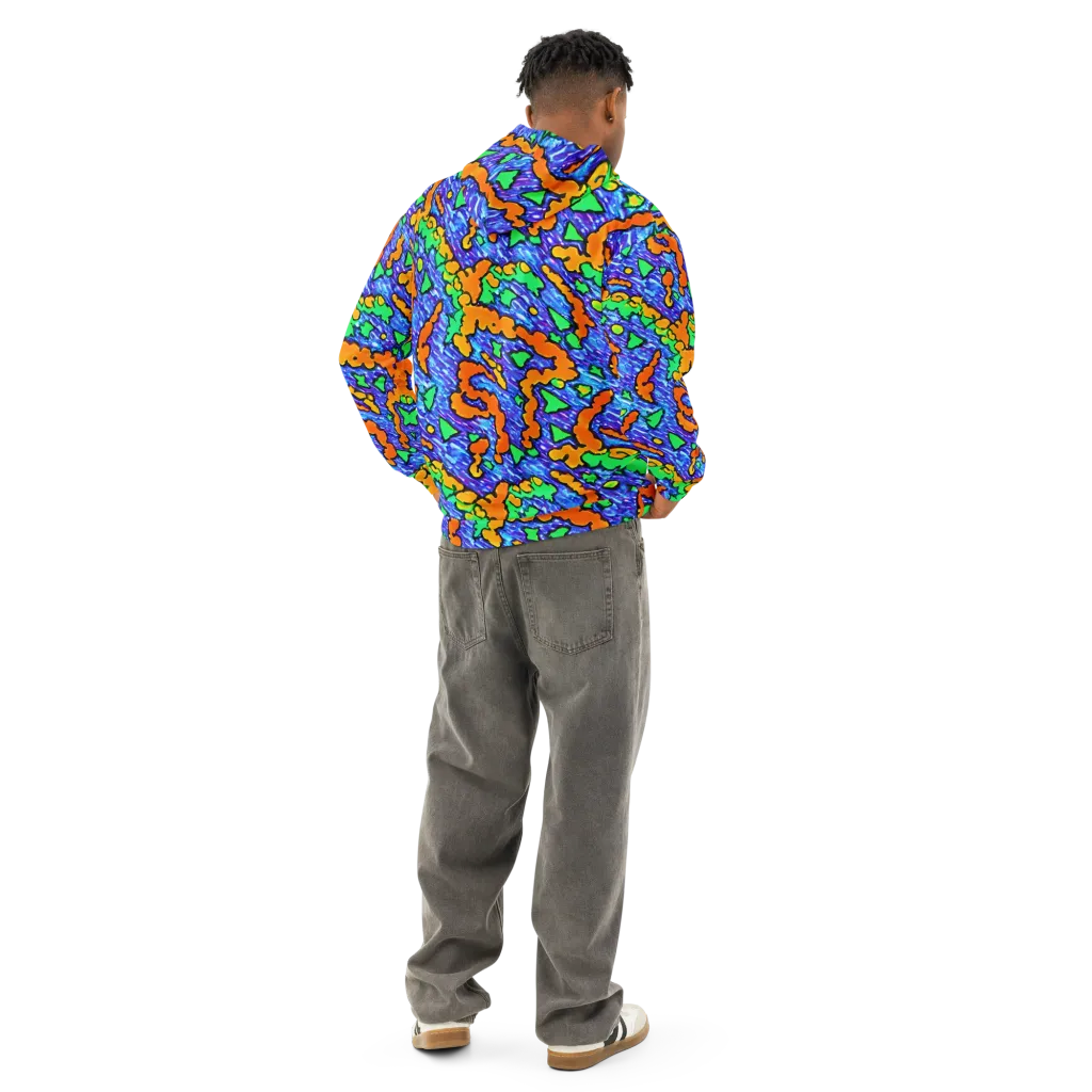 Azure Anarchy on Cotton Hoodie — Back