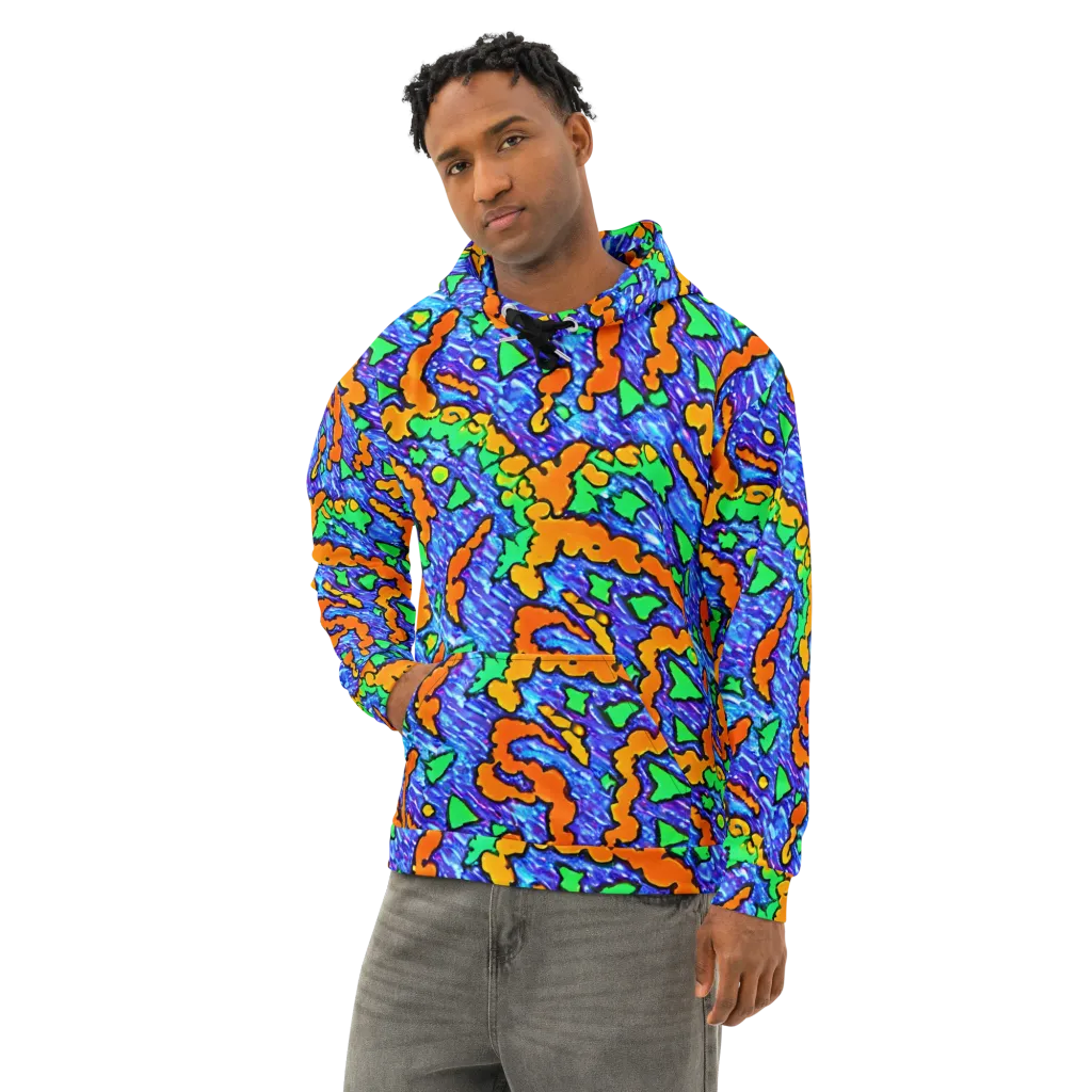 Azure Anarchy on Cotton Hoodie — Left Front