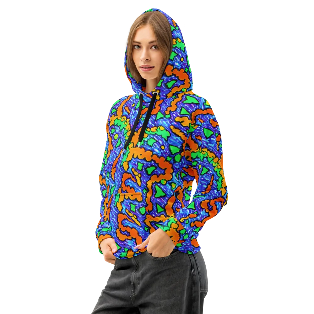 Azure Anarchy on Cotton Hoodie — Left Front