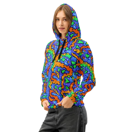 Azure Anarchy on a Cotton Hoodie
