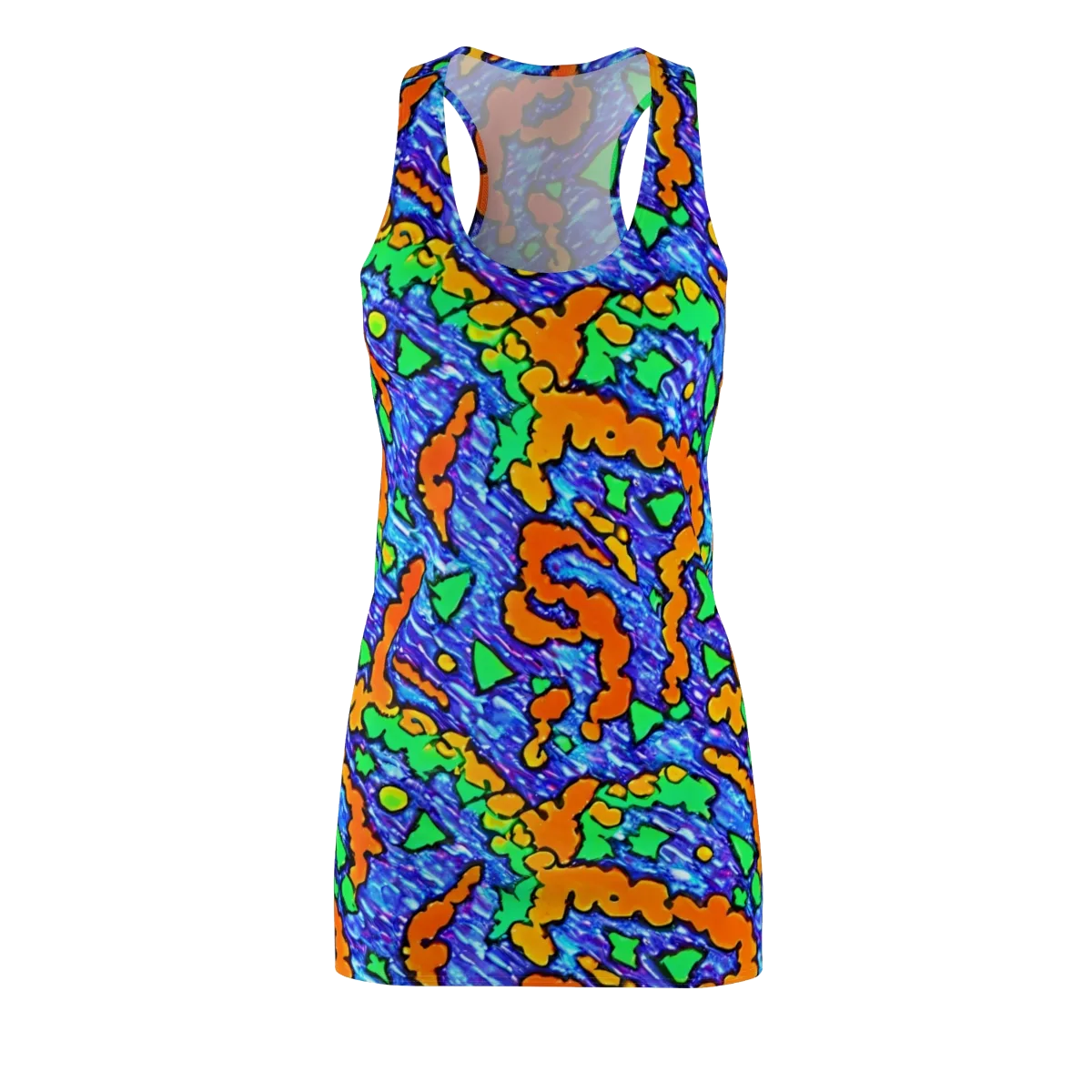 Azure Anarchy on Racerback Dress — Front