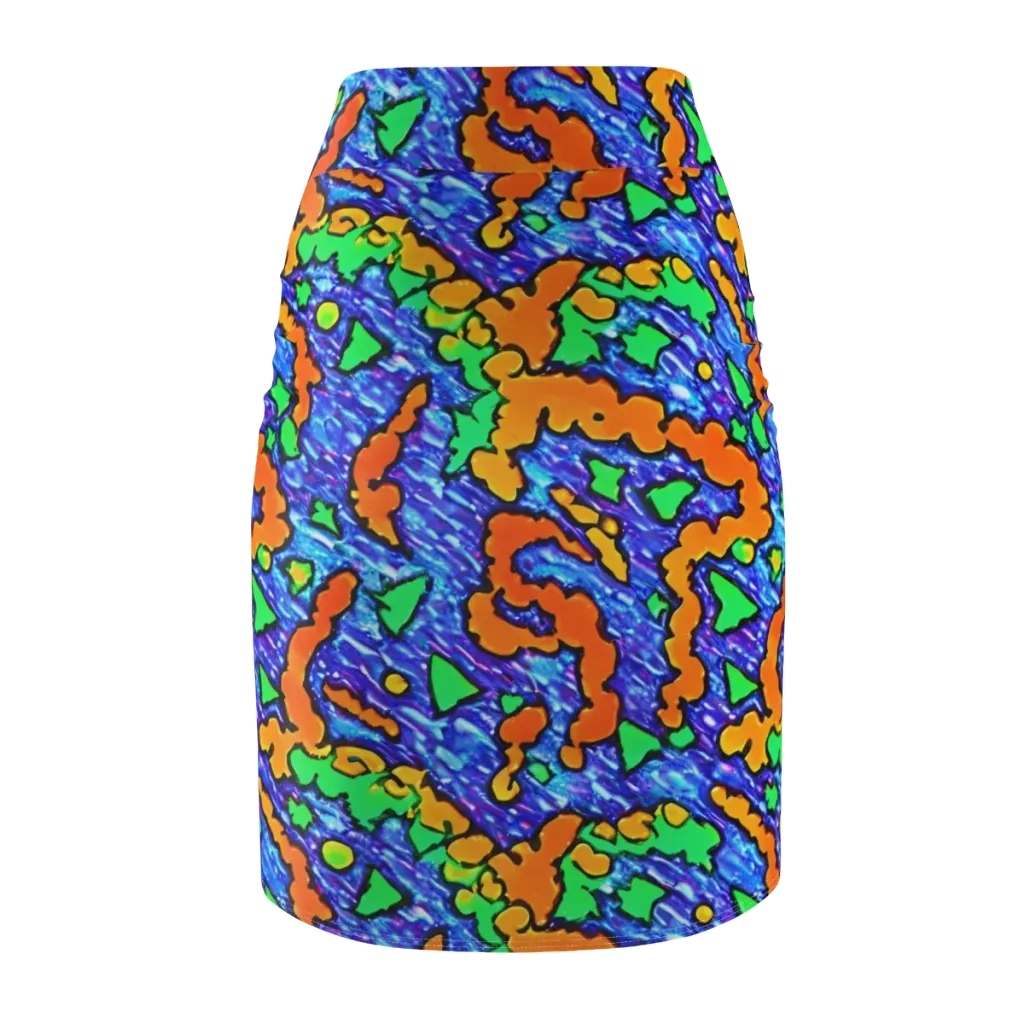 Azure Anarchy on Pencil Skirt — Back