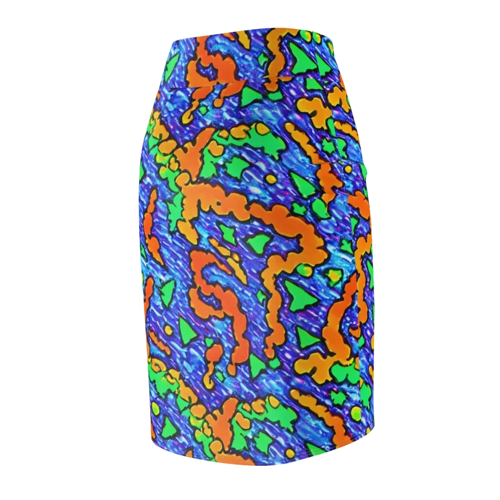 Azure Anarchy on Pencil Skirt — Back Side
