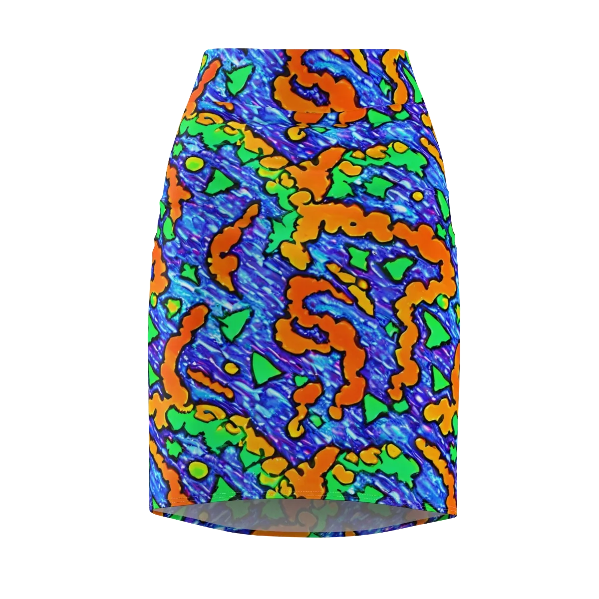 Azure Anarchy on Pencil Skirt — Front