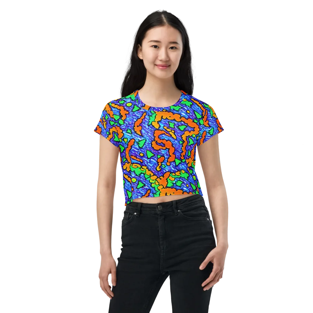 Azure Anarchy on Crop Tee — Front