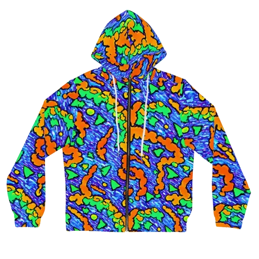 Azure Anarchy on a Women's Full-Zip Hoodie