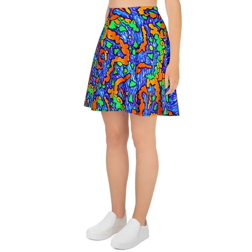 Azure Anarchy on Skater Skirt — Left