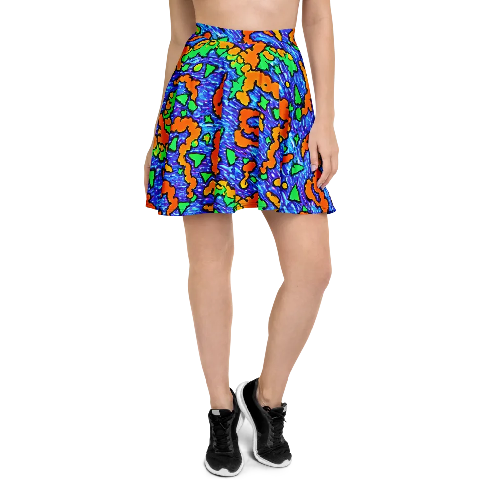 Azure Anarchy on Skater Skirt — Front