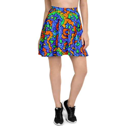 Azure Anarchy on a Skater Skirt