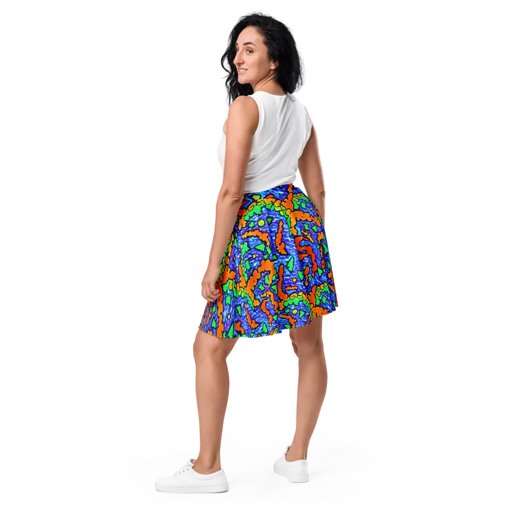 Azure Anarchy on Skater Skirt — Back