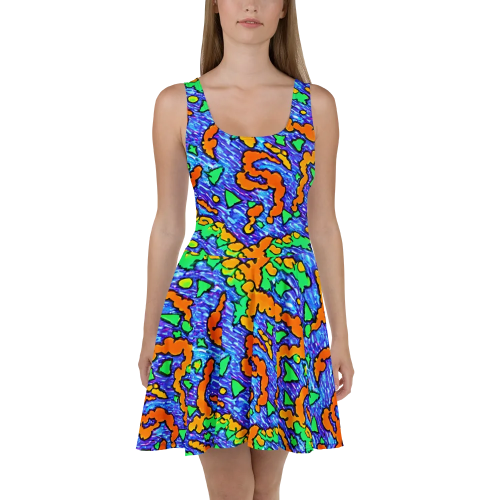 Azure Anarchy on Skater Dress — Front