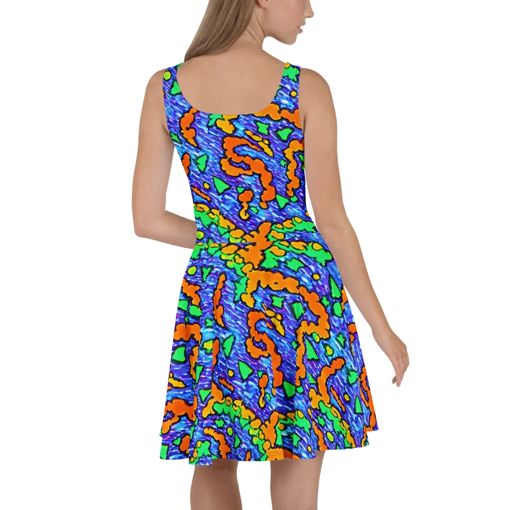 Azure Anarchy on Skater Dress — Back