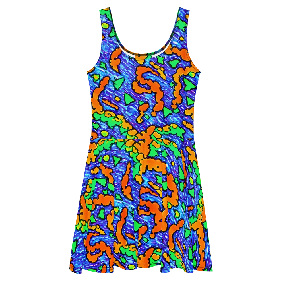 Azure Anarchy on Skater Dress — Front