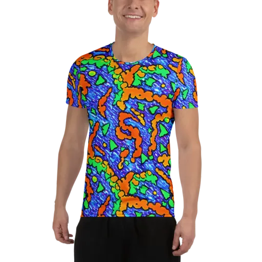 Azure Anarchy on a Men's Athletic T-Shirt