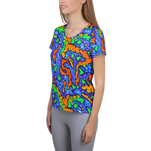 Azure Anarchy on a Women's Athletic T-Shirt