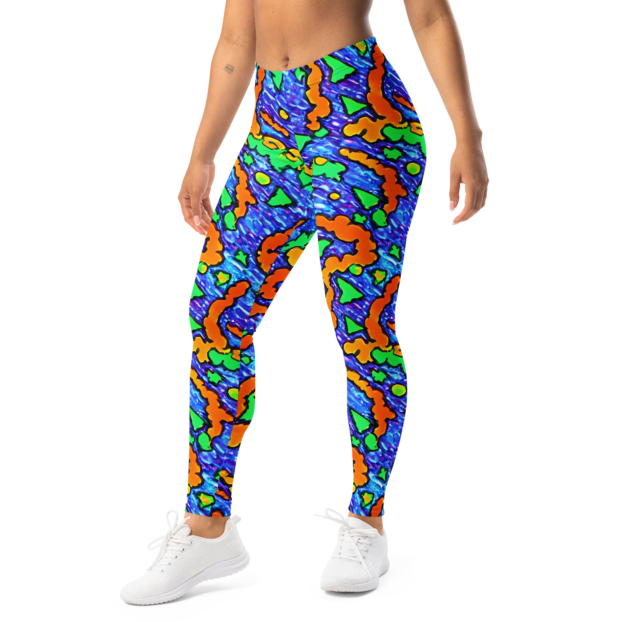 Azure Anarchy on Leggings — Left Front