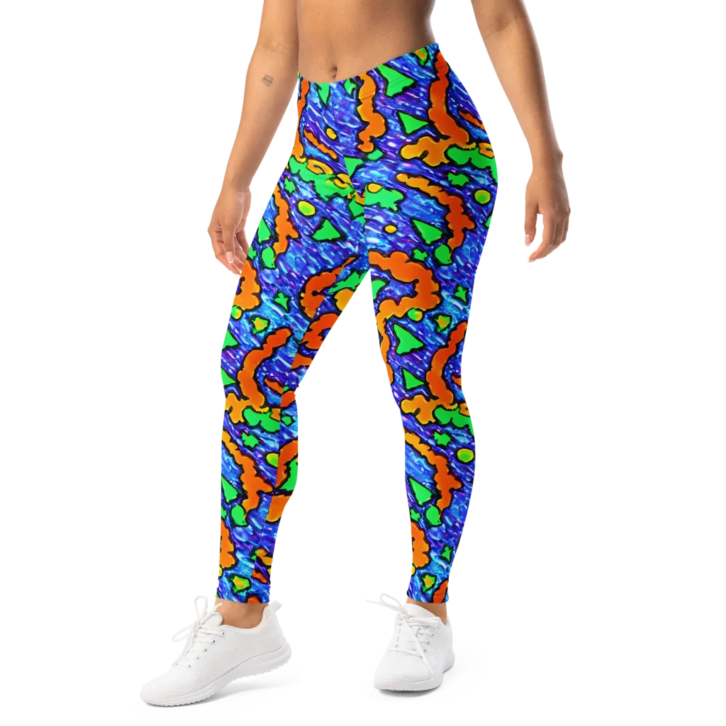 Azure Anarchy on Leggings — Left Front