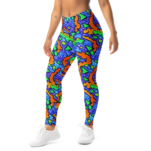 Azure Anarchy on a Leggings
