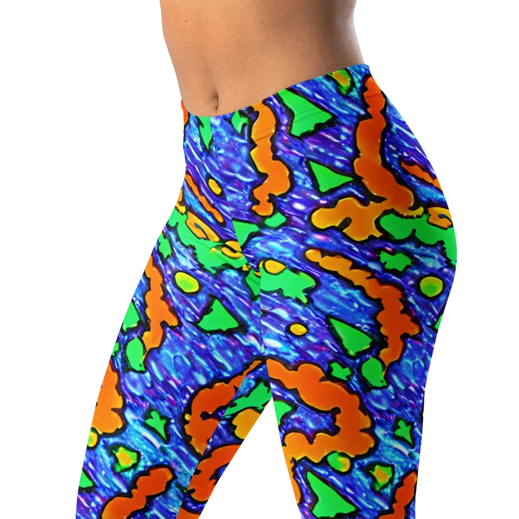Azure Anarchy on Leggings — Left Front