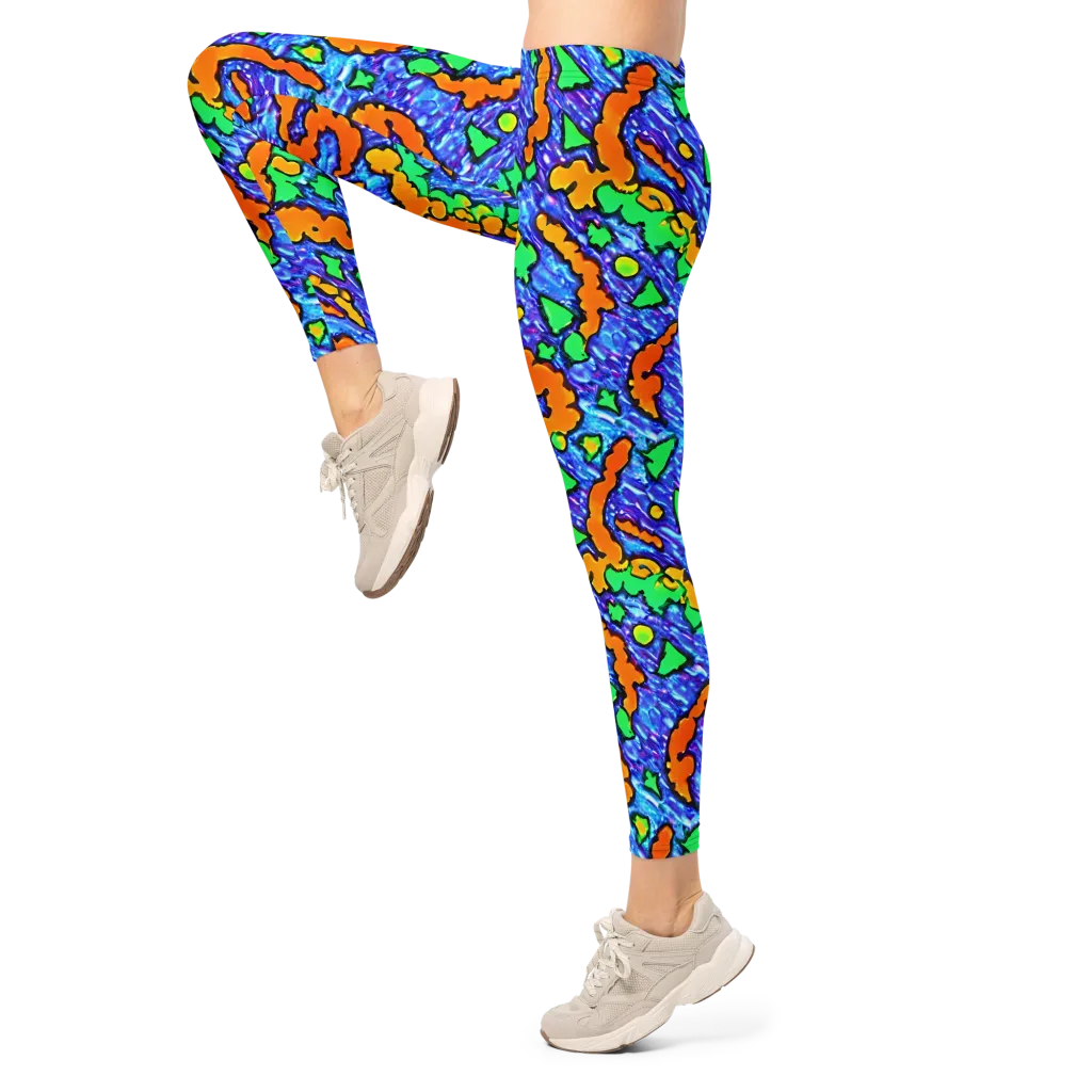 Azure Anarchy on Leggings — Left
