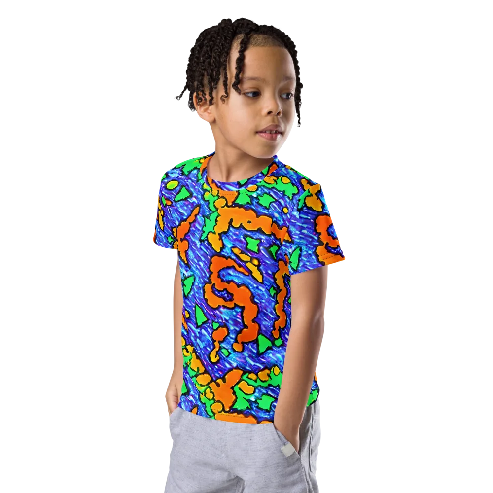 Azure Anarchy on Kids Crew Neck T-Shirt — Left Front