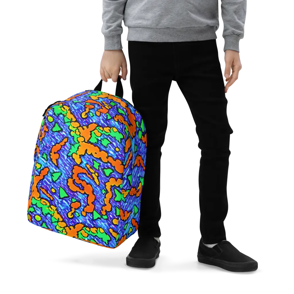 Azure Anarchy on Minimalist Backpack — Zoomed-in