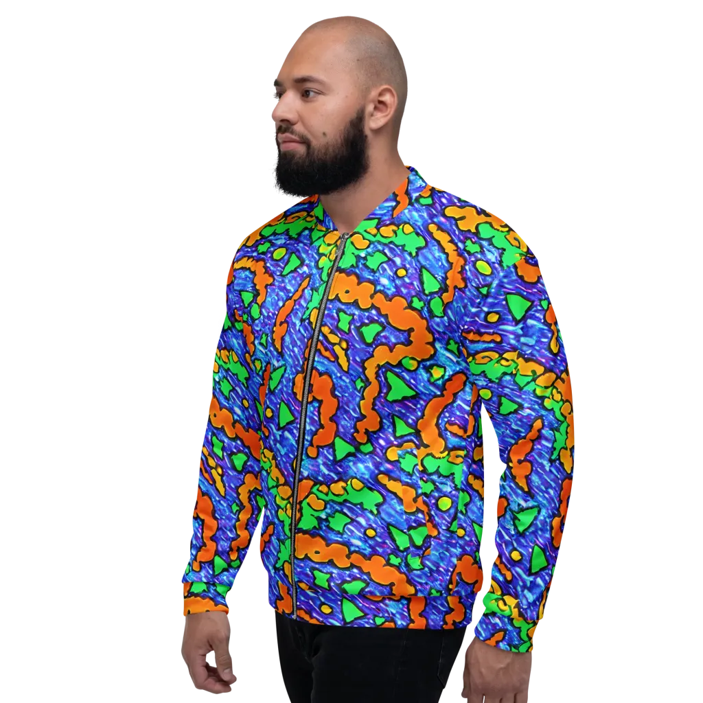 Azure Anarchy on Bomber Jacket — Left