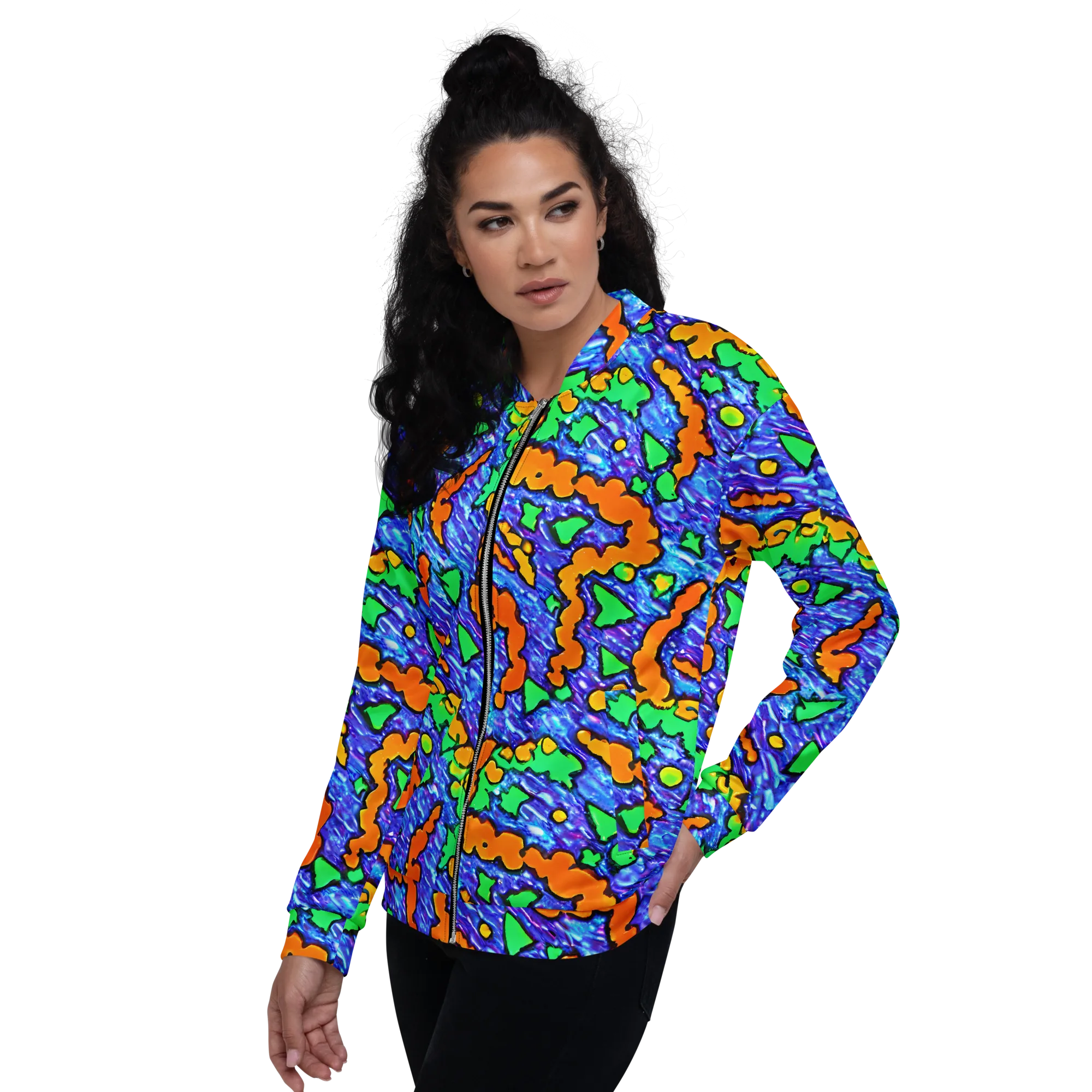 Azure Anarchy on Bomber Jacket — Left