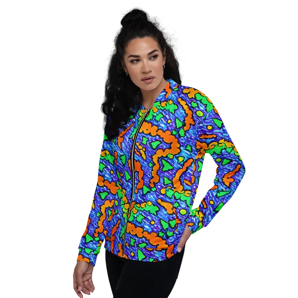 Azure Anarchy on Bomber Jacket — Left