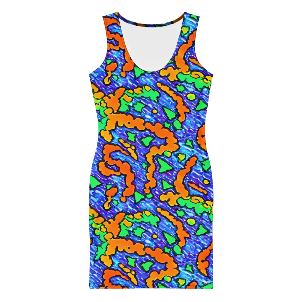 Azure Anarchy on Bodycon Dress — Front