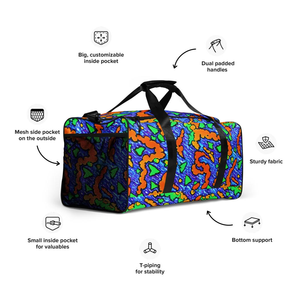 Azure Anarchy on Duffle Bag — Right Front
