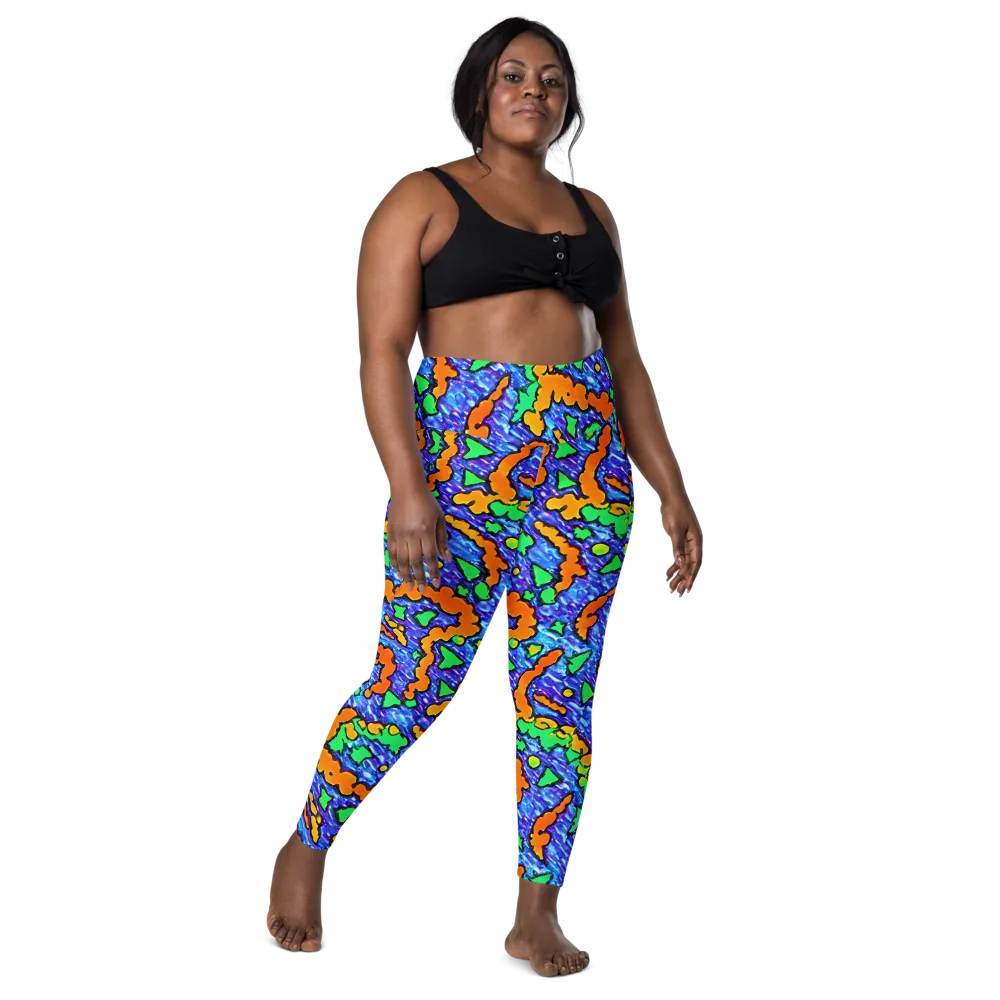 Azure Anarchy on Leggings with Pockets — Front