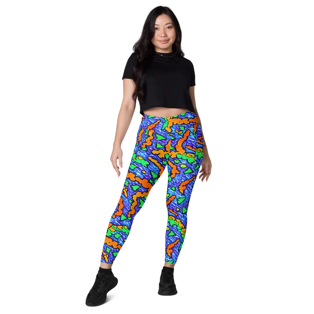 Azure Anarchy on Leggings with Pockets — Front
