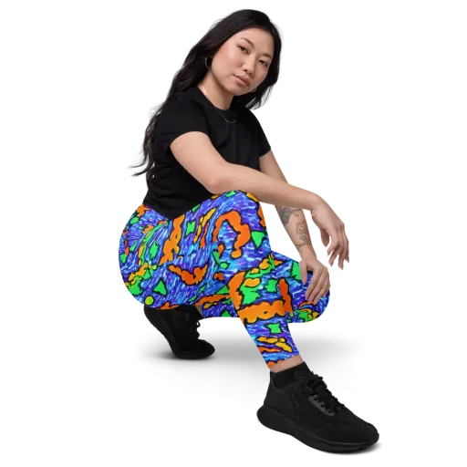 Azure Anarchy on a Leggings with Pockets