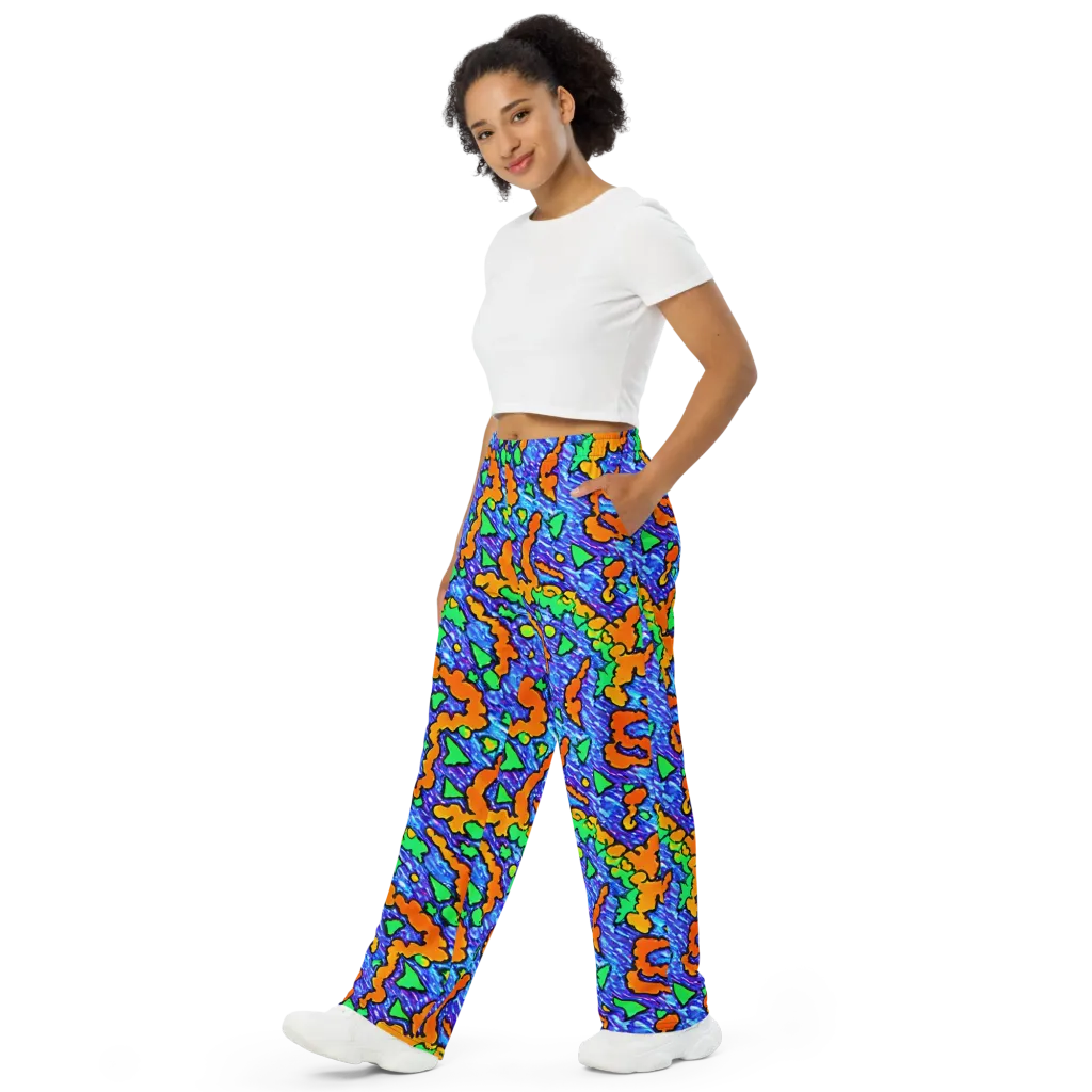 Azure Anarchy on Wide-Leg Pants — Left Front