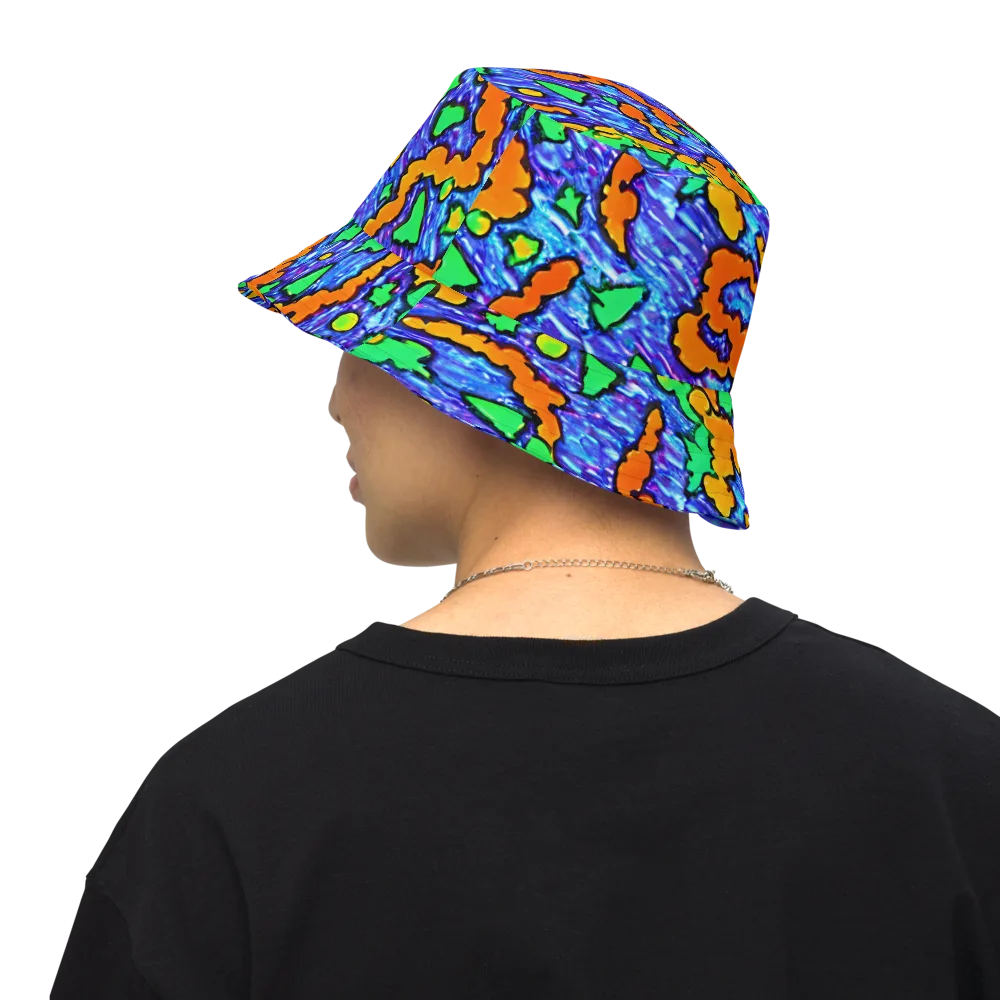 Azure Anarchy on Reversible Bucket Hat — Back Inside