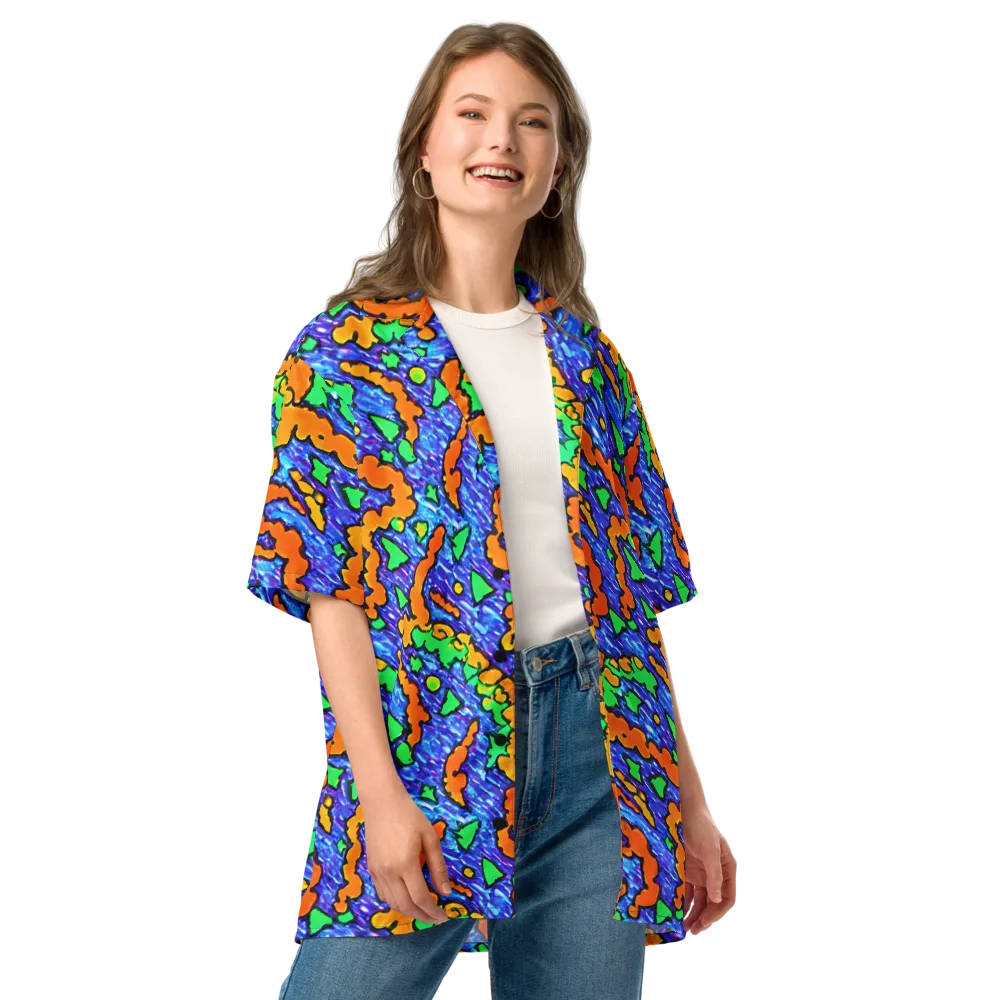Azure Anarchy on Button Shirt — Front
