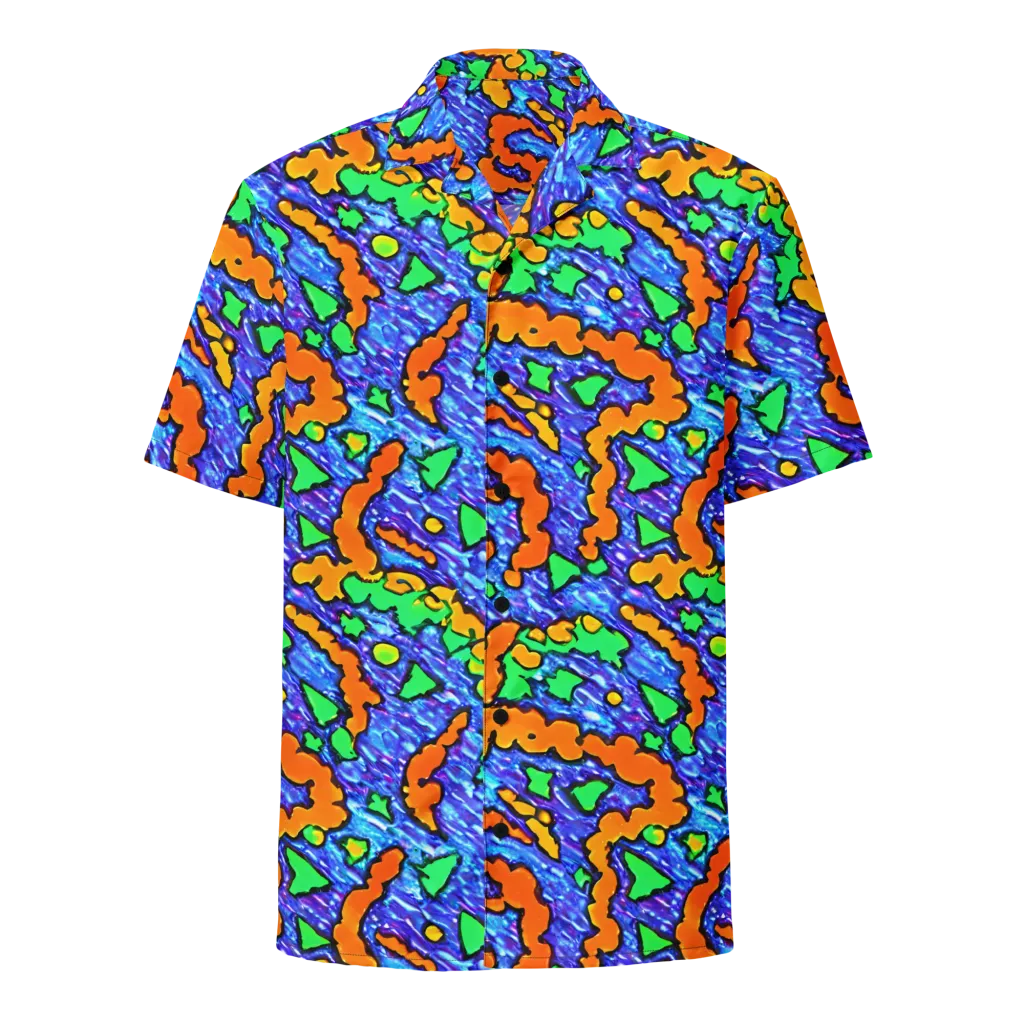 Azure Anarchy on Button Shirt — Front