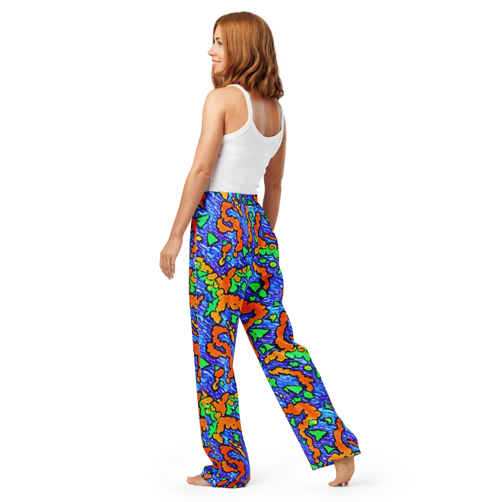 Azure Anarchy on Women's Pajama Pants — Back