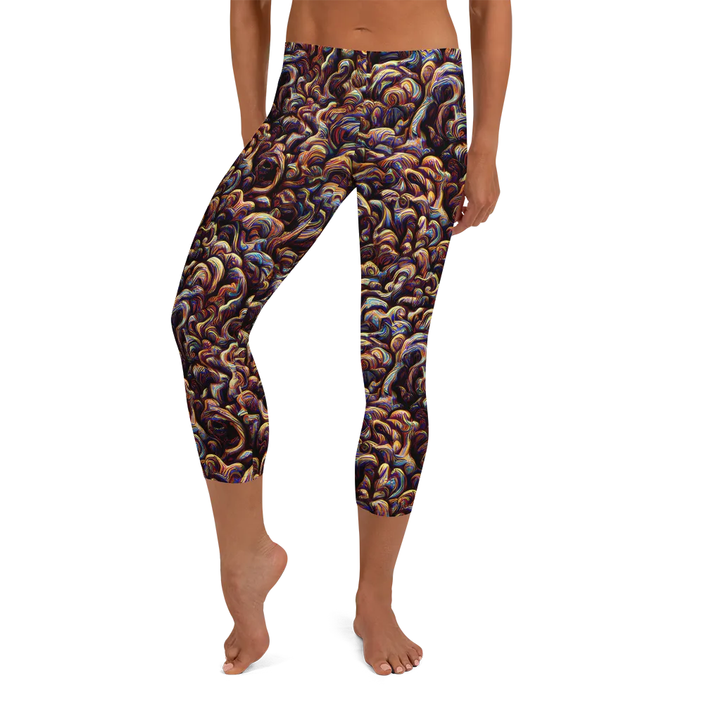 Riotous Radiance on Capri Leggings — Front