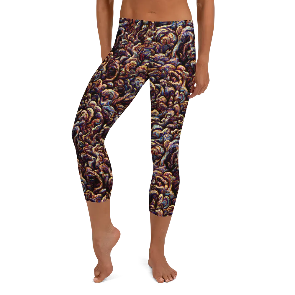 Riotous Radiance on Capri Leggings — Front