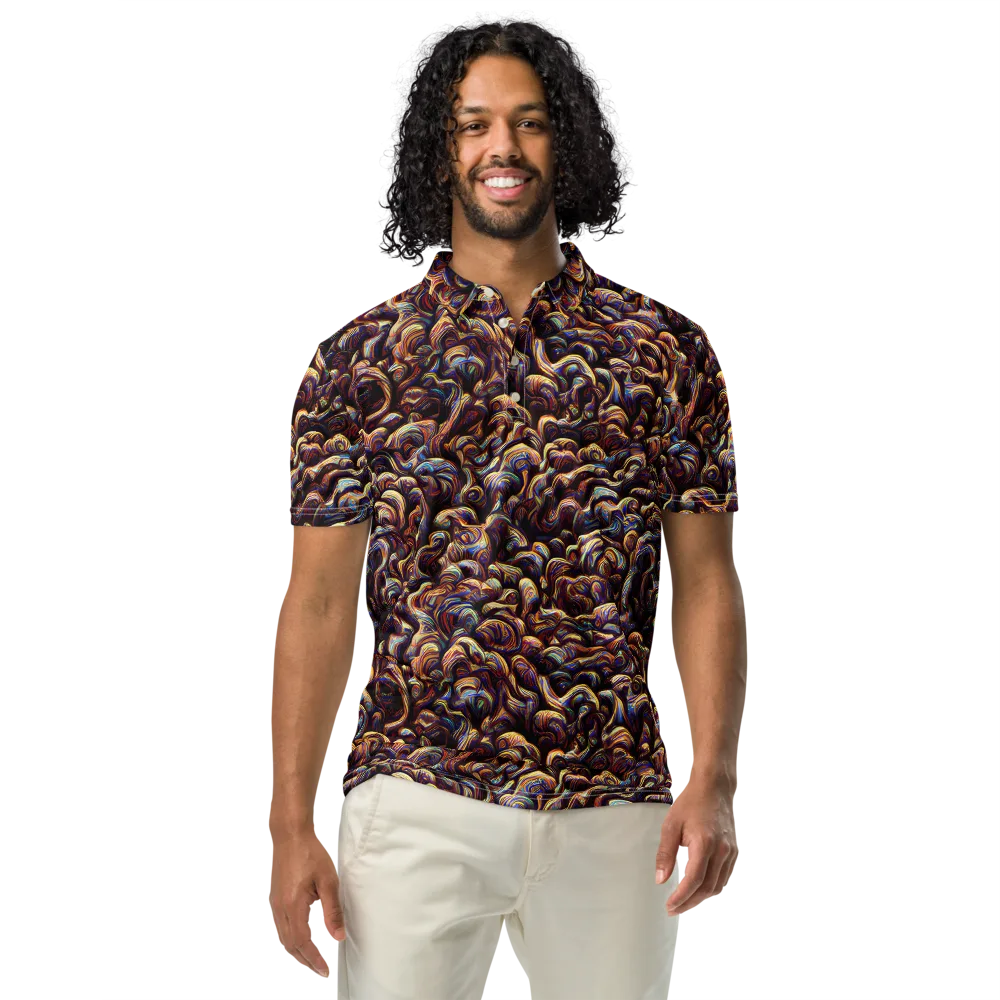 Riotous Radiance on Men's Slim Fit Polo Shirt — Front
