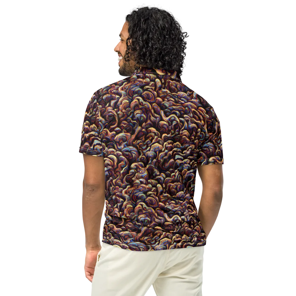 Riotous Radiance on Men's Slim Fit Polo Shirt — Back