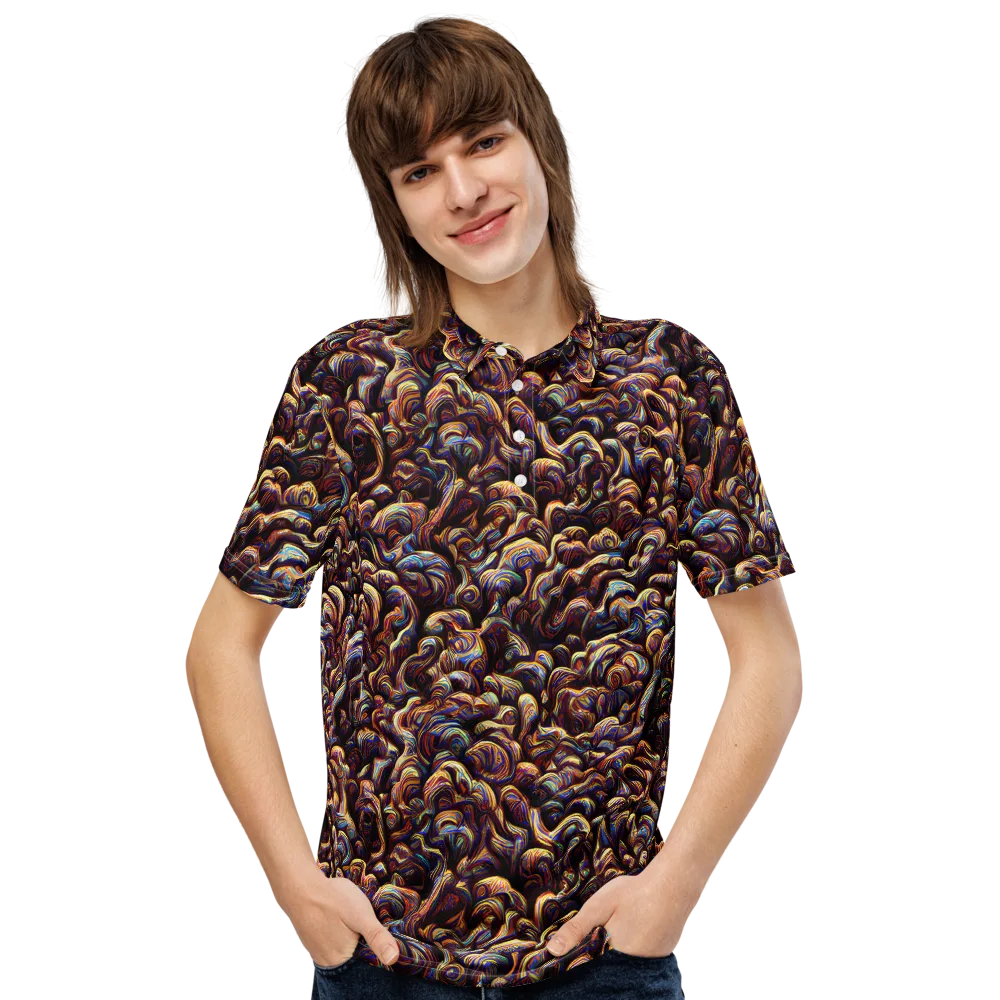 Riotous Radiance on Men's Slim Fit Polo Shirt — Front