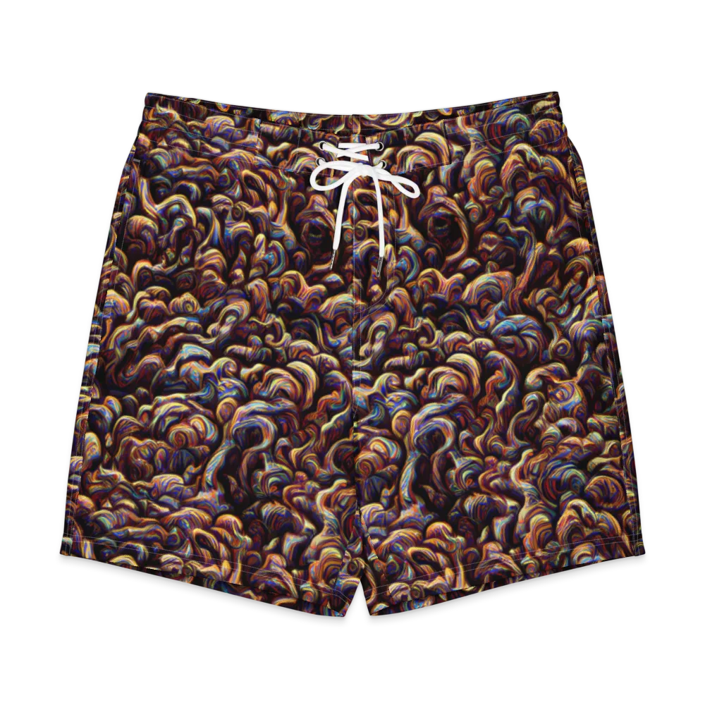 Riotous Radiance on Men's Board Shorts — Front